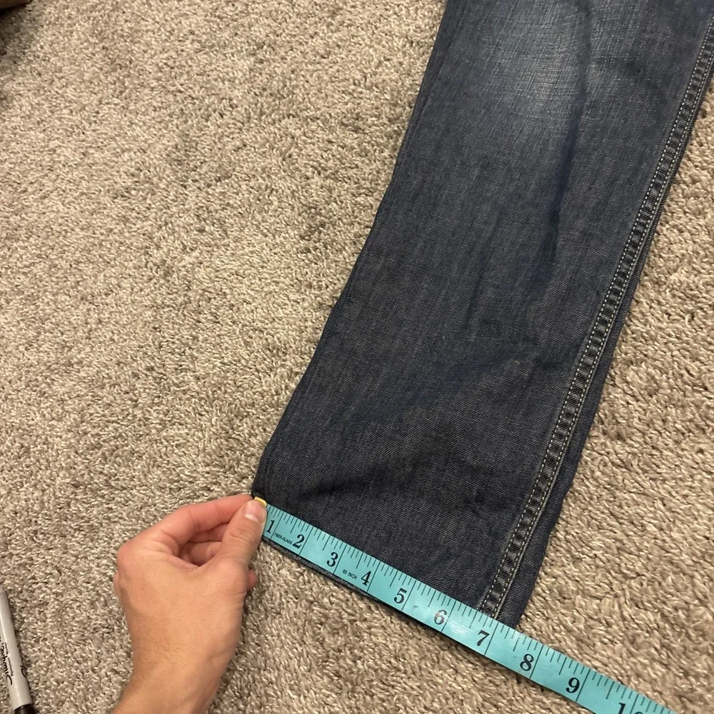 American Eagle Low Rise Boot Cut Jeans Mens 33x30 Blue Wide Leg Denim Y2k Rare